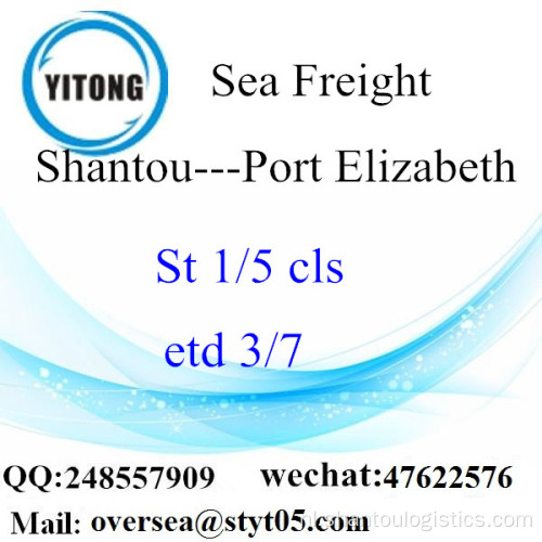 Haven Shantou LCL consolidatie naar Port Elizabeth